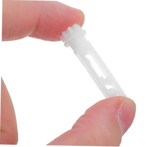 Close-up of hand holding a white stem part from a Vertical Blind Repair Kit With Slats Stems For DIY Quick Replacement Of Vertical Blinds Parts Practical Window Carrier Accessories And Restoration For A Smooth Functional Look.