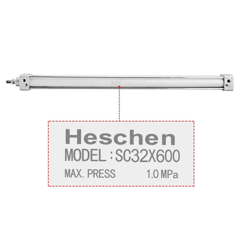 Tie-Rod Pneumatic Air Cylinder With 32mm Bore And 600mm Stroke PT One-Eighth Port Double Acting Self-Lubricating Actuator Image