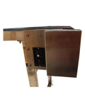 Side view of the control panel on a 110V PVC Belt Conveyor With Double Guard Rails, 82.6 Inch Long, 15.7 Inch Wide Flat Belt System.