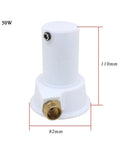 Side view of the 50W Portable Micro Hydro Generator Water Turbine Power Kit, showing dimensions and brass connector.