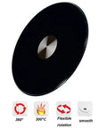 Heavy Duty Round Glass Lazy Susan Turntable For Home And Hotel Dining Tables With Smooth Quiet Rotation Black Lacquered Tempered Glass