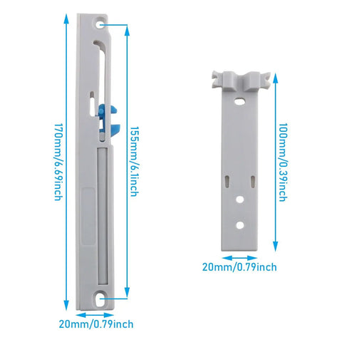 Two Pack Drawer Soft Close Adapters Heavy Duty Universal Buffer Plastic Dampers for Full Extension Drawer Slides gray, 170mm