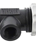 TeeJet manual pressure relief/regulating valve, black plastic body with white knurled cap and side port