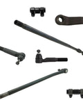 Heavy Duty Front Inner And Outer Tie Rod Ends Drag Link Pitman Arm Steering Damper 7 Piece Complete Steering Repair Kit For 2006 2008 Dodge Ram 1500 4WD parts viewed from above