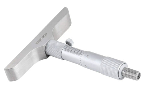 0-6 Inch Micrometer Set With 4 Inch Base Depth, 0.001 Inch Resolution, showing a precision rod and measurement scale.