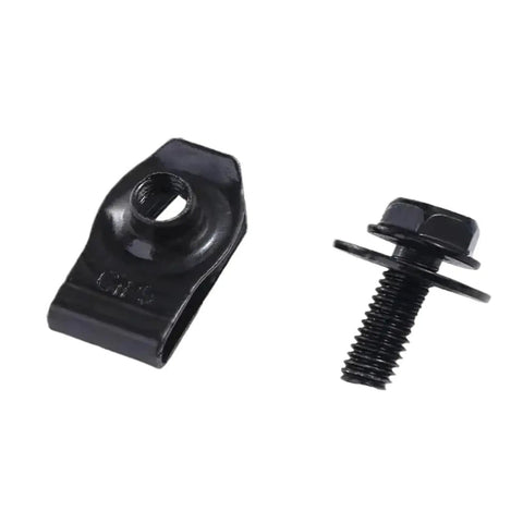 U Shaped Fastener Kit M6 with Self Tapping Screws for Panels, black iron clip and screw set, 20 piece, gasket enhanced for assembly