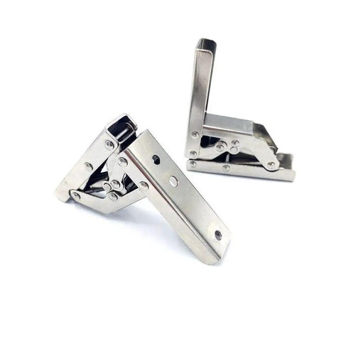 90 Degree Folding Door And Shelf Hinge With Hidden Bracket For Tables And Cabinets, Rust Resistant Steel, 2 Pack displayed