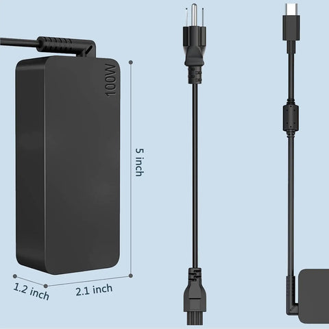 100W USB C Power Adapter Fast Charger For MacBook Pro Air 13 14 15 16 Inch And Other Laptops Like Lenovo Acer Dell Asus PD 3.0 Smart Sense Auto Adjustable Power Up To 96W 90W 67W 45W Universal USB C Charger, black 5-inch adapter with cable