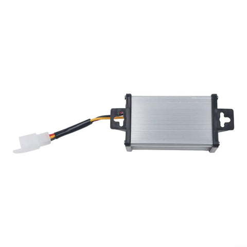 Heavy Duty DC Voltage Step Down Converter Swaps 36V Or 72V Straight To 12V pulling 120 watts with compact plug-in design.