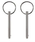 Two Pack Quick Release Pin For Boats And Bimini Tops, 3 Sixteenth Inch Diameter, Overall Length Two Inches, Full 316 Stainless Steel