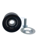 Premium Truck Drive Belt Tensioner Pulley And Timing Roller Assembly with durable metal build, featuring a pulley and mounting bolt.
