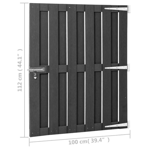 Built Like A Tank WPC Garden Gate Featuring Smooth Sliding Latch For Secure Backyard Entry And Patio Privacy And Super Durable Weather Resistant Wood Plastic Composite Boundary Fence In Matte Gray, 100cm x 112cm.