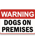 Dog On Premises Warning Sign Rugged 8x12 Inch Metal Yard Gate Decor Weatherproof Tin Plaque For Home Farmhouse Fence Outdoor Business Warehouse Use Waterproof And UV Resistant With Pre Drilled Holes For Easy Hanging red warning sign