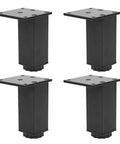 Adjustable Aluminum Cabinet Feet Set In Black Four Pack For Sofa Cabinets And Sofas Height Adjustable 3.9 To 5 Inches Anti Corrosion
