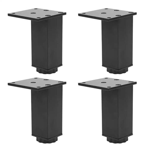 Adjustable Aluminum Cabinet Feet Set In Black Four Pack For Sofa Cabinets And Sofas Height Adjustable 3.9 To 5 Inches Anti Corrosion