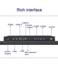 Back view of Tough As Nails 15 Inch Industrial Tablet Computer showing rich interface ports including USB and HDMI.