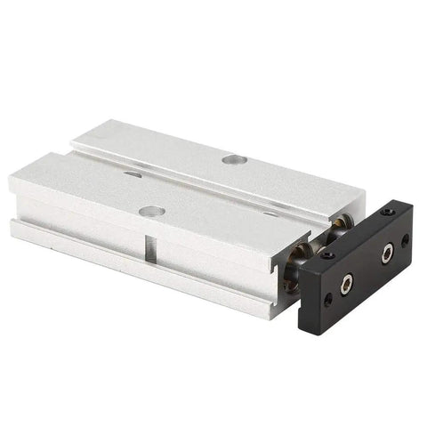 Dual Rod Double Acting Air Cylinder In Aluminum Alloy For Industrial Automation Systems Compact Pneumatic Actuator With High Lateral Load Capacity TN10X20 Hard Oxidized Finish, angled view