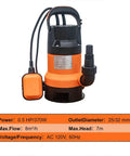 Heavy Duty 0.5 Hp Submersible Utility Pump Delivering A Sweet 3500 GPH Flow Rate, 110V Portable for clear water evacuation.