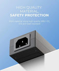 Close-up of 180W XT60 Power Supply showing high-quality ABS + PC material for safety protection.