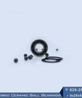 Super Smooth Hybrid Ceramic Ball Bearings 9X26X8Mm With Abec 1 Grade Precision for motor spindles, showing black ceramic and rubber.