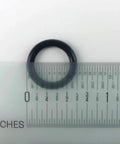 Hose Reel Swivel Hub With O Rings Replacement Part For Reel Systems HRPART2 Fits Multiple Reels One Quarter Inch NPT Inlet 44.5mm Overall Length 14mm Hex 16.5mm Shaft Diameter Includes O Rings, black O-ring size shown on ruler