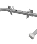 Adjustable Aluminum Corner Ladder Stabilizer With Non Slip Creamy White Rubber Mat C Shaped Roof Ladder Hook Stabilizer Wall Protector And Scratch Resistant Fits Most Ladders No Fuss Easy Install Heavy Duty Yet Lightweight Build, gray aluminum with rubber pads