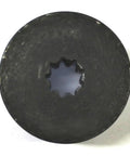 High Grade Steel Three Jaw Coupler For Machines Matching Five Eighths Inch Shaft With Nine Tooth Splined Ends, top view.