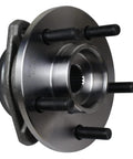 Front view of Two Pack Front Wheel Hub And Bearing Assembly Compatible With Jeep Wrangler 1999 2006 Cherokee 1999 2001 TJ 2000 2006 Five Lug Non ABS Front Axle Replacement Kit
