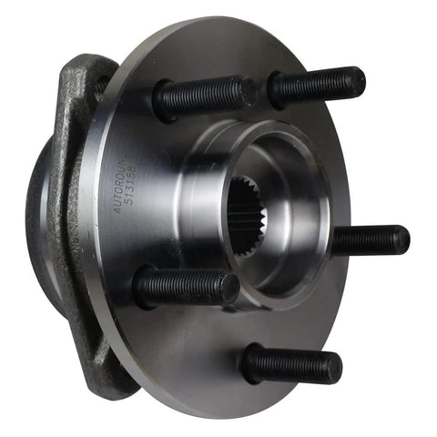 Front view of Two Pack Front Wheel Hub And Bearing Assembly Compatible With Jeep Wrangler 1999 2006 Cherokee 1999 2001 TJ 2000 2006 Five Lug Non ABS Front Axle Replacement Kit