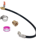 Extended Tank Drain Assembly Kit With Quarter NPT Elbow, Twenty Inch Nylon Tubing, Half Inch Outer Diameter Brass Ball Valve For Air Compressor