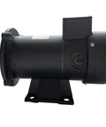 Beefy DC Motor One Quarter HP 56C Frame 90V 1750 RPM TEFC Permanent Magnet Dual Mount, side view with durable mounting base.