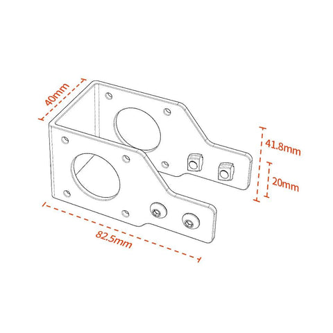 Metal Y-axis Nema 17 42mm stepper motor mount bracket for 2040/4040 Euro V-slot aluminum profiles (Kit C)