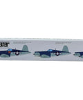 Box art of F4U-1 Pacific Theater 1:72 Plastic Model Airplane Kit With Detailed Parts, 6 Inch Wingspan, Includes 3 Decal Sheets