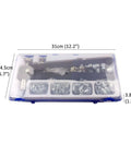 86 Piece Rivet Nut Tool Kit Hand Riveter Set With M3 M4 M5 M6 M8 Threaded Rivet Nuts And Mandrel in a plastic case