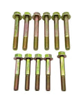 Superior Body Mount Bushing Bolt Kit With Slick Yellow Zinc Plating For Hard Core Suspension Overhaul and Zero Hassle Drop In Install on 1987 Through 2006 Jeep Wrangler Yj and Tj Platforms Resto Ready, showing bolts with yellow zinc plating.