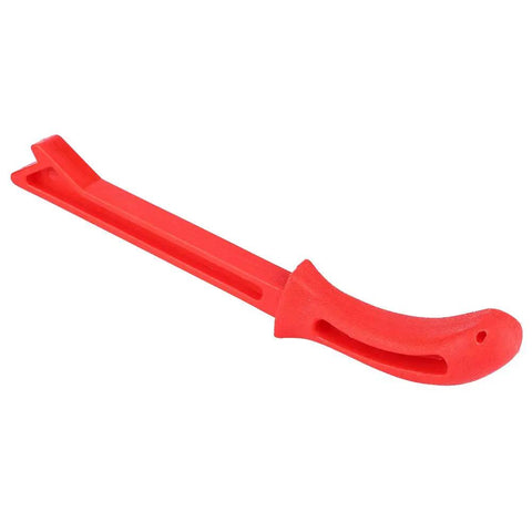 Red ergonomic push stick from 4 Piece Pro Grade Safety Woodworking Push Sticks Set For Table Saw And Jointer With Ergonomic Grips.