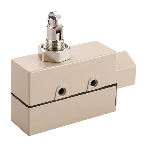 Rugged 15A 250VAC Beefed-Up Limit Switch With IP65 Sealed Body visible, featuring cross roller plunger actuator for industrial use.