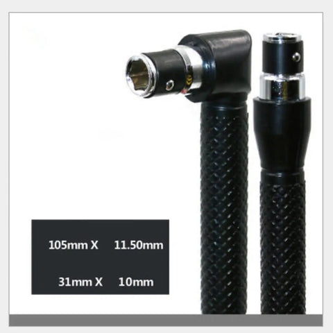 Double Ended Socket Wrench And Hex Driver Adapter Quarter Inch L Shaped Handle with detailed dimensions for precise fitting.