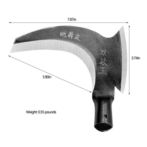 Blade of Long Handle Scythe Tool For Yard Work, Heavy Duty Sickle Garden Tool, Durable Manganese Steel Head, replacement part