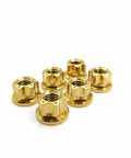 Beefy Aerospace Grade Titanium Nuts M6 M8 M10 M12 Hex Flange Bolts For Locomotive Motorcycle Bicycle Car Boat Brake Accessories Pack Of 5 Gold Finish High Strength And Corrosion Resistant