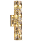 Gold Crystal LED Wall Light Sconce Dope Modern Elegant Wall Mount Lamp For Bedroom Living Room Bathroom Hallway Indoor Decor Ultra Bright Indoor Lighting Fixture With Crystal Accent showcasing layered crystal design.