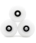 White Lit Up Quad Roller Skate Wheels With ABEC Nine Bearings 32mm By 58mm Durable Durathane for Indoor and Outdoor Skating