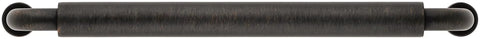 Hollywood Hills 4486 Cabinet Pull 6 Inch Center To Center Solid Brass Hardware, front view of black finish kitchen handle