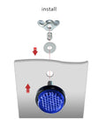 Installation diagram of Deep Blue Reflector Motorcycle License Plate Bolts And Nuts Set for various vehicles with easy setup.