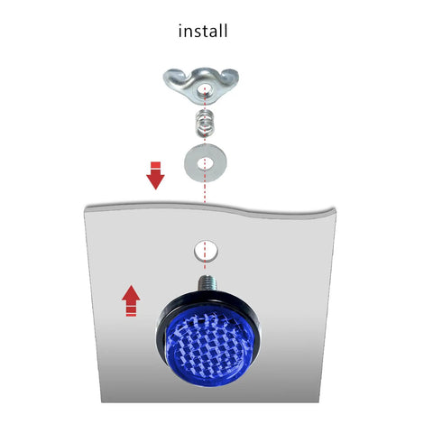 Installation diagram of Deep Blue Reflector Motorcycle License Plate Bolts And Nuts Set for various vehicles with easy setup.
