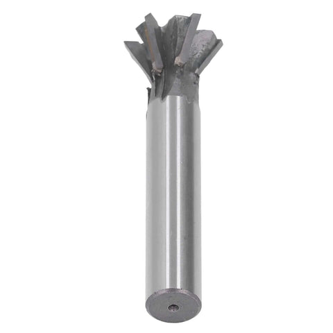 Dovetail cutter, 30mm diameter, 60° 6-flute carbide end mill with straight shank (front view)