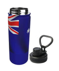 Flag Print Insulated Water Bottle For Outdoor Adventures And Gym, Double Wall Stainless Steel Keeps Hot Coffee Or Ice Cold For Hours, lid off