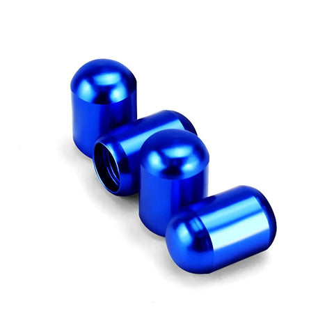 Deep Blue 4 Pack Tire Valve Stem Caps Universal For Cars, SUVs, Trucks, Motorcycles And Bikes Easy Twist On Wheel Accessories