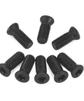 Thirty Pack M2.5 X 6mm Grade 12.9 High Tensile Torx Screws tank strong black oxide alloy steel fasteners arranged in a circle.