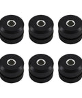 Heavy Duty Vibration Mount Isolators Set Six Piece Kit Compatible With TK SB 100 110 190 Models Direct Fit Replacement For 917709 Parts six black rubber isolators stacked on a white background
